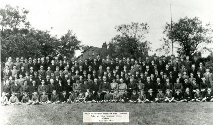 Photograph of boys from the States Intermediate School, Guernsey.