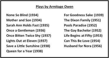 List of plays by Walter Armitage Owen